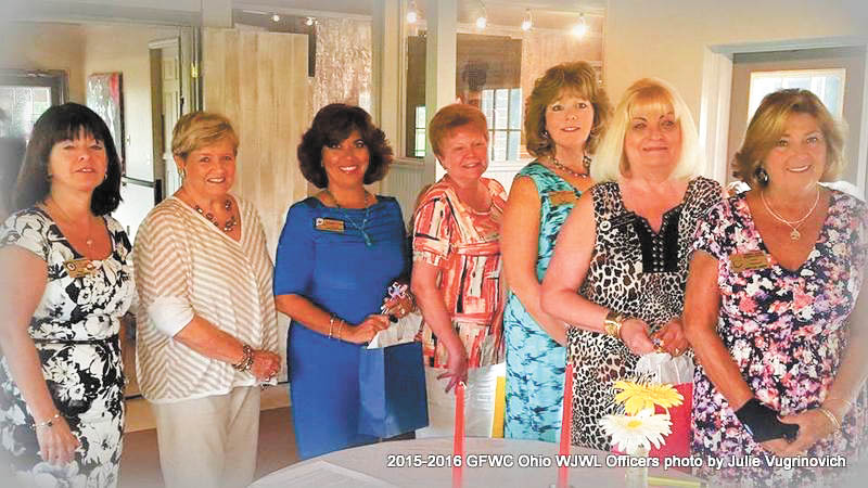 SPECIAL TO THE VINDICATOR
GFWC Ohio Warren Junior Women’s League club officers for the 2015-2016 year were installed at the September general meeting. From left are Renee Maiorca, immediate past president; Fran Cunningham, first president, who conducted the installation of Stephanie Furano, treasurer; Pam Vines, secretary; Becky Bucco, second vice president; Esther Gartland, first vice president; and Mary Lou Jarrett, president.