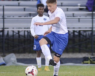 Katie Rickman | The Vindicator.Lakeview's  Anthony Sylvester (#1) kicks the ball down the field during the game against Poland at Lakeview High School.