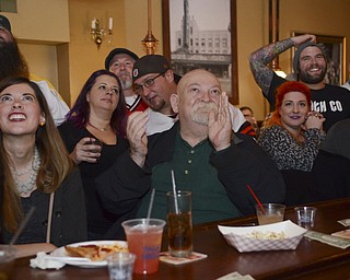 Katie Rickman | The Vindicator.The bar at Royal Oaks was filled with locals excited to catch the premiere of Bar Rescue Sunday evening. A man reacts as he watches the show.