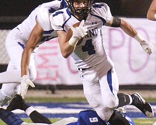 William D Lewis The Vindicator  Poland's Dylan Garver is stopped by Hubbard's Dom Pantone(9) during 10-23-15 action in Hubbard.