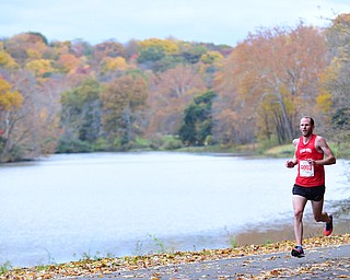 YOUNGSTOWN, OHIO - OCTOBER 25, 2015: Scott Mate in front of Lake Glacier inside Mill Creek Park during the Peace Race Sunday morning. DAVID DERMER | THE VINDICATOR