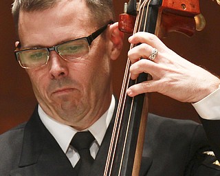 William D Lewis The Vindicator  US Navy Band Commodores Jazz Ensemble bassist Peter Revel of Huntington W. Va. plays during a 10-26-15 concert at Stambaugh auditoriun in Youngstown.