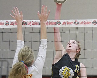 William D Lewis the Vindicator Crestview's Sierra Rance(13) shoots past Mooney's Maddie Abrigg(19) during 10-26 action at salem.