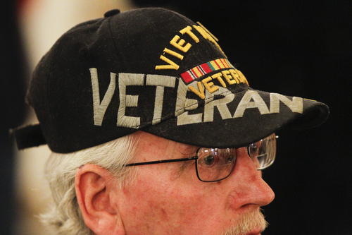        ROBERT K. YOSAY  | THE VINDICATOR...Ed Kutan of Youngstown.. proudly wears his  Vietnam Veteran Hat. - -30-...