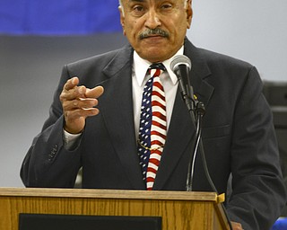 Katie Rickman | The Vindicator.Hector Colon, chairman of the committee speaks during the 11th Annual Hispanic Veteran's Appreciation Dinner Saturday night.