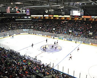 YOUNGSTOWN, OHIO _ DECEMBER 2, 2015: A packed house of school children watch the Youngstown Phantoms take on the Muskegon Lumberjacks during a Wednesday morning game at the Covelli Centre. DAVID DERMER | THE VINDICATOR