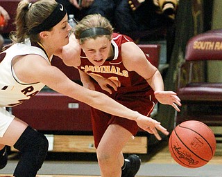 William D Lewis The vindicator SR's Morgan Czopur(20) tries to steal the ball from Mooney's Kelly Williams(24) during action 12-3-15 at SR.