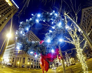 William d Lewis The Vindicator A holiday wreath decorates downtown Youngstown.