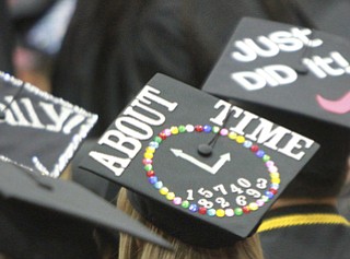 William D. Lewis the Vindicator Mortar boards carried a variety of messages during 12132015 ysu commencement.