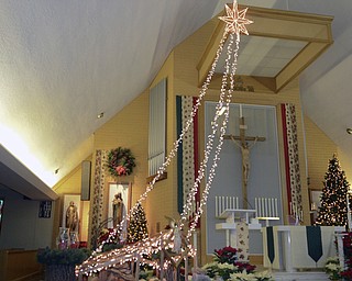 Katie Ricman | The Vindicator.Christmas decorations at St. Catherine Church in Lake Milton on December 22, 2015.