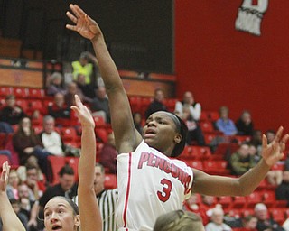 William d Lewis the vindicator  YSU's Indyia Benjamin(3) shoots past Milwaukee's Alexis Lindstrom(5).