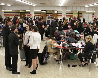 Nearly 500 students from 18 area High Schools packed into the cafeteria of Canfield High School during a Speech and Debate competition on Saturday morning.  Dustin Livesay  |  The Vindicator  1/9/16  Canfield.