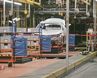       .   ROBERT K. YOSAY  | THE VINDICATOR..a loan 2016 body sits on the new line at GM Lordstown - as it ramps up to the New Generation Cruise 2016 in February....--30-...