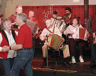 William D Lewis the Vindicator  George Heffner of Maryland and Pat daugherty of Newton Falls dance during a Polka Jam session at Kuzman's  in Girard Friday 1-15-2016. The weekly event gives musicians and fans of polka music and opportunity to enjoy themselves.