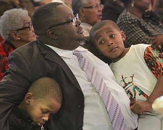 William D Lewis The Vindicator Rev Lewis Macklin and his grandsons Van and Ian Brockenborough attended the annual MLK jr Community Worship Service Sunday 1-17-16 at Third Baptist Church in Youngstown. Macklin is pastor of Holy Trinity Missionary Baptist Church in Youngstown.