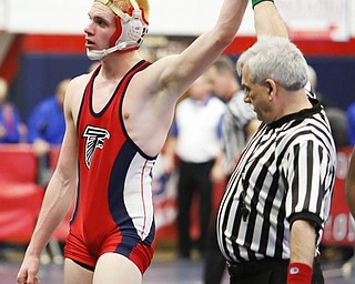 Fitch's Kyle Varga, left, beat Jackson's Braxton Freeman in their 160 pound match during the 2016 Josh Hephner Memorial Tournament at Austintown-Fitch High School, Saturday, Jan. 23, 2016, in Youngstown, Ohio. Alex Slitz for The Vindicator