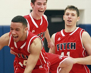 William D Lewis The Vindicator  Fitch's RandySmith(14), Scotty duffy(3) and Anthony Pangio(11) celebrate after beating Poland .