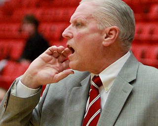 William D Lewis The Vindicator YSU coach Jerry Slocum during 2-16-16 game with UIC.