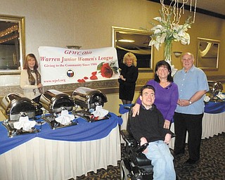 SPECIAL TO THE VINDICATOR | GFWC Ohio Warren Junior Women’s League is hosting its seventh annual Taste of Trumbull event on April 19 at Ciminero’s Banquet Centre, 123 N. Main St., Niles. Local restaurants will offer signature dishes and desserts for guests to sample and live music will be provided by jazz saxophonist and vocalist Stan Miller. WFMJ anchor Lindsay McCoy will host. Tickets are $25, and all proceeds will benefit Life Enrichment Activities Programs. Making preparations for the event are GFWC president Mary Lou Jarrett, left; co-chairman Julie Vugrinovich; Rocky and Renee Maiorca, LEAP representatives; and Tony Ciminero, the banquet center’s owner. For reservations, call Karen Margala at 330-638-4313 or email karenmargala@live.com. For sponsorship information, call Jarrett at 330-307-6741, Vugrinovich at 330-770-9806, or GFWC adviser Dorie Harris at 330-240-0232.