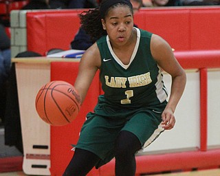 Ursuline's Dayshanette Harris (1) during 2-24 game with South Range.