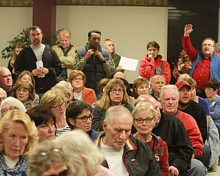 William d Lewis The vindicatorLarge crowd at a public meeting Monday 3-7-16 concerning recent Mill Creek PArk happenings. About 200 people attended the event.