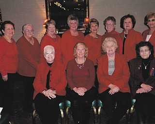 SPECIAL TO THE VINDICATOR | Youngstown Saxon Ladies Society Branch 22 recently elected officers for 2016. They include, in front from left, past president Bonnie Baker, president June Hoelzel, first vice president Helen Fotiuk and past president Sofia Froom; and standing, financial secretary Betty Garhammar, assistant financial secretary Diana Kommel, recording secretary Cynthia Blubaugh, first trustee Gloria Hahn, second vice president Mary Ann Dahman, treasurer Lucy Secka, ATS secretary Julaine Gilmartin and second vice president Rosemarie Kascher.