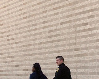      ROBERT K. YOSAY  | THE VINDICATOR..Students and police inside of East High School when a series of fights broke out Tuesday morning all agree that the scene was chaotic..More than two dozen officers responded to the school after a fight about 11:10 a.m. that was broken up, then escalated into a series of several other fights Ñ resulting in chemical spray being used to help control those brawling...--30-...