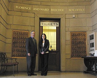 SPECIAL TO THE VINDICATOR | Stambaugh Auditorium dedicated the Florence and Ward Beecher box office on Jan. 1, a partnership between the Simon Florence Beecher Foundation and the Ward Beecher Foundation. The naming agreement will be in place for 10 years, and is the first box office naming opportunity in Stambaugh’s 89-year history. Approximately 97 percent of ticketed events use the box office for purchases, and more than 27,000 tickets were distributed in 2015. Stambaugh also accepted a naming opportunity and dedicated the Jeanne D. Tyler Grand Ballroom in October 2015 after two years of renovations. J. David Sabine, senior vice president of Huntington Bank and head of the Trust Department in Youngstown, and Jeannine Donatelli, director of donor relations, recently exhibited the renamed box office, which is open 9 a.m. to 6 p.m. Monday through Friday and 10 a.m. to 2 p.m. Saturday. Tickets are available by visiting the box office, calling 330-259-0555 or at www.stambaughauditorium.com. For information on this and other naming opportunities, call Donatelli at 330-747-5175.