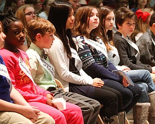      ROBERT K. YOSAY  | THE VINDICATOR..SPELLING BEE 'ers...  awaiting the start of competition as competitors took their seats..THE VINDICATOR 83rd Regional Spelling Bee  at YSU Kilcawley Room...--30-...