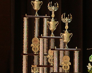      ROBERT K. YOSAY  | THE VINDICATOR..The Coveted 1st -2nd-3rd place trophys !...THE VINDICATOR 83rd Regional Spelling Bee  at YSU Kilcawley Room...--30-...