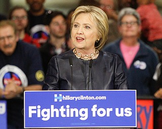      ROBERT K. YOSAY  | THE VINDICATOR..Former Secretary of State Hillary Clinton with Sherrod Brown and Congressman Tim Ryan  at M7 Technologies. ..--30-...     ROBERT K. YOSAY  | THE VINDICATOR..Former Secretary of State Hillary Clinton with Sherrod Brown and Congressman Tim Ryan  at M7 Technologies. ..--30-...