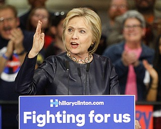      ROBERT K. YOSAY  | THE VINDICATOR..Former Secretary of State Hillary Clinton with Sherrod Brown and Congressman Tim Ryan  at M7 Technologies. ..--30-...     ROBERT K. YOSAY  | THE VINDICATOR..Former Secretary of State Hillary Clinton with Sherrod Brown and Congressman Tim Ryan  at M7 Technologies. ..--30-...