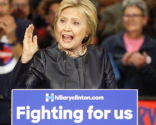      ROBERT K. YOSAY  | THE VINDICATOR..Former Secretary of State Hillary Clinton with Sherrod Brown and Congressman Tim Ryan  at M7 Technologies. ..--30-...     ROBERT K. YOSAY  | THE VINDICATOR..Former Secretary of State Hillary Clinton with Sherrod Brown and Congressman Tim Ryan  at M7 Technologies. ..--30-...