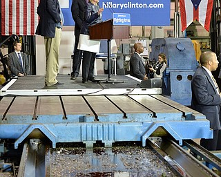 Jeff Lange | The Vindicator  SAT, MAR 12, 2016 - Democratic presidential candidate Hillary Clinton speaks during her campaign rally in Youngstown Saturday night.