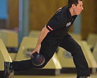 HUB BARD, OHIO - MARCH 20, 2016: Matthew O'Grady throws his ball down the lane during the final rounds of the Hubbard Open Sunday afternoon at the Bell-Wick bowling alley. DAVID DERMER | THE VINDICATOR