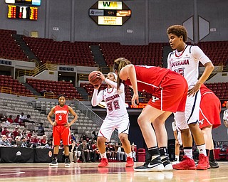 Advertiser photo by Buddy Delahoussaye-- Ragin' Cajuns forward Simone Fields (32) at the free throw line in the first half of the semi-final matchup of the WBI tournament game between Youngstown State and the University of Louisiana at Lafayette on Wednesday night in the Cajun Dome.