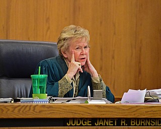 CLEVELAND, OHIO - MARCH 25, 2016: Judge Janet Burnside shows her frustration with he prosecution using for remand after the verdicts were delivered during court proceeding Friday afternoon at the Cleveland Municipal Court. DAVID DERMER | THE VINDICATOR