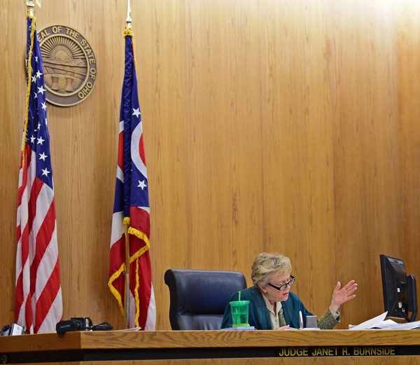 CLEVELAND, OHIO - MARCH 25, 2016: Judge Janet Burnside speaks from the bench during court proceeding Friday afternoon at the Cleveland Municipal Court. DAVID DERMER | THE VINDICATOR
