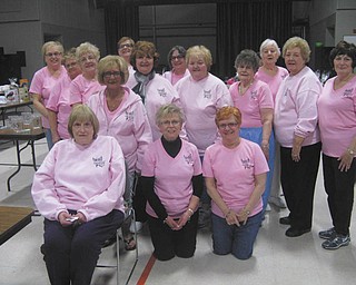 SPECIAL TO THE VINDICATOR | The Tri-Gold Prime Time Chapter of the American Business Women’s Association will host its annual basket auction fundraiser at 3 p.m. April 23 at Christ Our Savior Parish at St. Nicholas Church great hall, 764 Fifth St., Struthers. Doors will open at 12:30 p.m., and the $5 admission price includes a full sheet of raffle tickets, a door prize entry and refreshments. The cash door prizes are $100 for first place and $50 for second place. A special raffle, cash hat raffle and a 50-50 raffle will take place. All proceeds will go to the chapter’s Education Program. Tri-Gold Chapter members above, in front from left, are Mary Lou Murray, Sheila Thiry, Mary Fran Rish and Elena Nigro; in row two are Doris Almasy, Donna Farmer, Diane Guthrie, Dolores Brindle, Sarah Janutolo and Sharon Pasquale; and in back are Dolly Sonnenlitter, Kay Meyers, Mary Ann Davis, Jolyn Bush and Pat Pero. Lena Pilla also is a member.