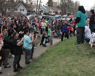 William D Lewis the vindicator  Vigil on Powers Way 3/30/16 for Corinne Gump and her grandparents who died ina fire 1 year ago.