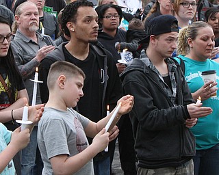 William D Lewis the vindicator  Vigil on Powers Way 3/30/16 for Corinne Gump and her grandparents who died in a fire 1 year ago.