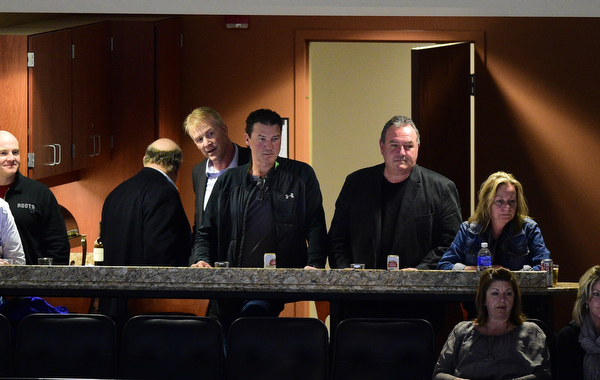 YOUNGSTOWN, OHIO - APRIL 1, 2016: Mario Lemieux watches the game between the Omaha Lancers and Youngstown Phantoms from a suite Friday night  at the Covelli Centre. DAVID DERMER | THE VINDICATOR