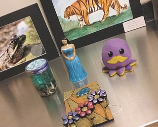 SPECIAL TO THE VINDICATOR | Medina Valentin, a junior studying visual design and imaging at Mahoning County Career & Technical Center in Canfield, is paying it forward by organizing a charity art show to benefit the Potential Development School for children with autism. The art show will take place from 5 to 8 p.m. today at MCCTC. For information, contact Medina at valentin_medina@student.mahoningctc.com or Jodi Harmon at Potential Development at 330-746-7641. Above are examples of items that will be available for purchase.