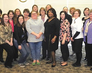 Members at the April meeting of the Junior League of Youngstown joined in planning the seventh annual Kentucky Derby party. From left, they are Deb Hartig, Paige Rassega, Paula Gilliam, Danielle Surko, Kristen Miller, Lauren McNally, Sara Wenger, Kim Urig, Heather Elder, Maggie Matune, Pam Nock, Beth Drennen, Cheryl McArthur, Laura Rumble, Anna Masi, Cathy Campana, Jennifer Soloman, Kelly Kiraly, Susan Stewart, Kera Simmons and Tara Mady.