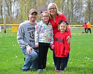 STRUTHERS, OHIO - APRIL 30, 2016: Hannah Tringhese and her father Tom, mother Sara and sister Abigail pose for a picture Saturday morning at Mauthe Park. DAVID DERMER | THE VINDICATOR