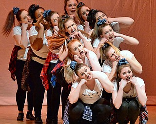 Jeff Lange | The Vindicator  SAT, APRIL 9, 2016 - Members of Alpha Xi Delta Sorority perform "Wannabe" by Spice Girls during Saturday evening's The 90's Greeksing held at Stambaugh Auditorium.