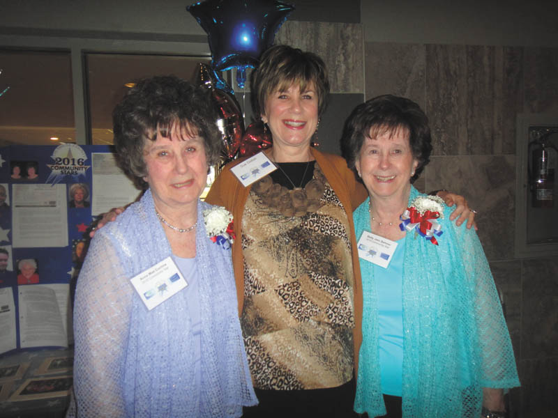 SPECIAL TO THE VINDICATOR
Sue Datish, center, is flanked by Anna Mae Cuchna, left, and Betty Jean Bahmer, twin sisters who were honored as Community Stars by the Trumbull Retired Teachers Association. Datish nominated the two for the honor, and members of the TRTA attended the celebratory banquet for Cuchna and Bahmer. The sisters’ contributions to education are retold in story format in a special magazine that will be distributed.
