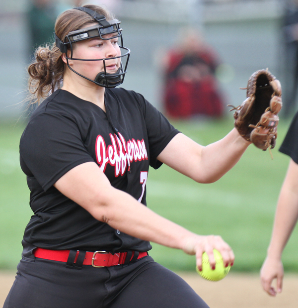 William D Lewis The Vindicator  Jefferson pitcher Alyssa Irons(7) delivers during 5/3/16 win at Canfield.
