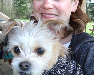 William D. Lewis The vindicator  Jennifer Slaven of Struthers and her dog Emmie, dressed in Star Wars attire, were among those attending dog event in Boardman Park 5-4-16.