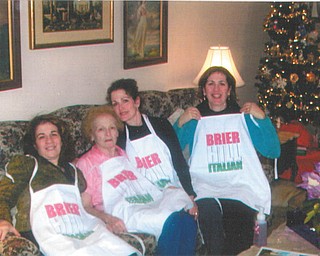 Mary Jo Olson praised her mom Margaret (DePascale) Orlando for her delicious cooking and famous Brier Hill pizzas, and let us know that Orlando is turning 96 on May 9. Happy birthday from the Vindicator, Margaret! The snap of the snazzy Brier Hill Italian aprons shows the matriarch with her daughters; they are, from left, Geri DeCenso, Orlando, Olson and Jackie Orlando Madden..